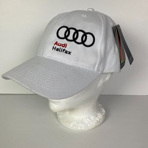 NWT Audi Halifax Hat Cap Adjustable Strap Strapback Panel White - Picture 1 of 10